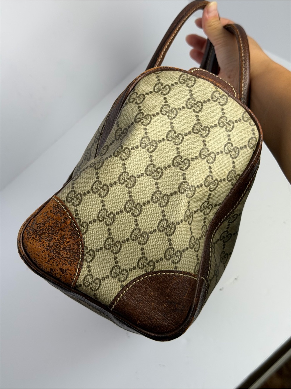 Vintage Gucci GG Monogram Canvas Web Stripe Boston Bag - Picture 15 of 15